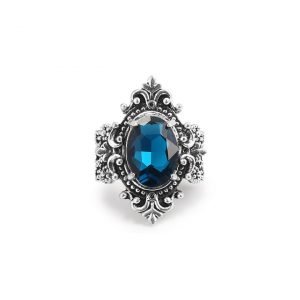 Elegant Women Silver Blue Sapphire